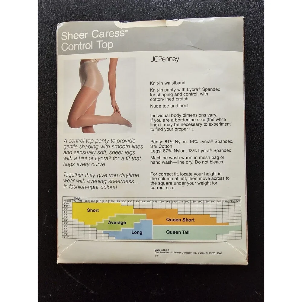 JCPenney Sheer Caress Sheer Sandalfoot White Size Long